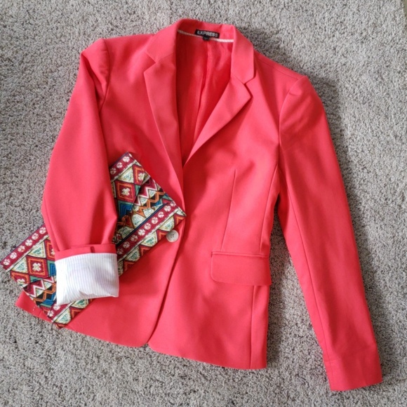 Express Jackets & Blazers - Beautiful Coral red Express blazer